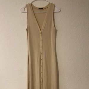 Babaton Midi Nude Button up dress